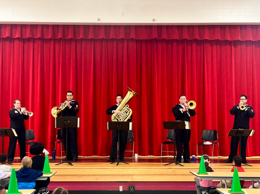 U.S. Fleet Forces Brass Quintet visits Woodstock Elementary School