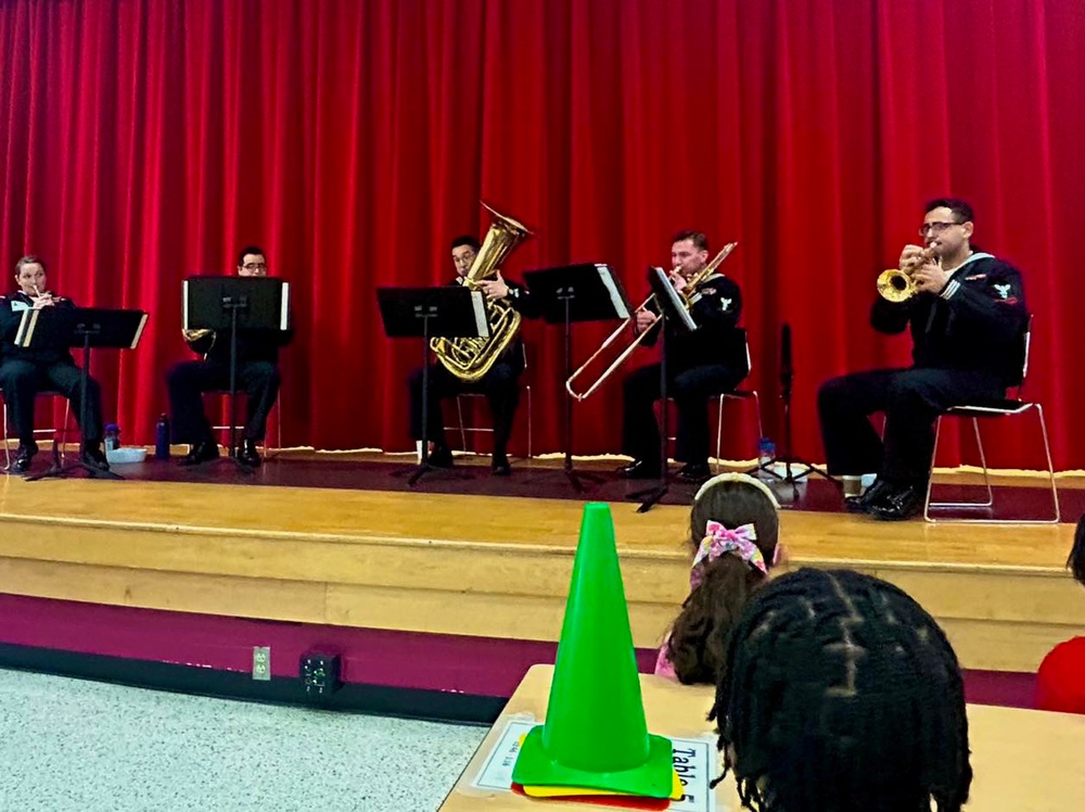 U.S. Fleet Forces Brass Quintet visits Woodstock Elementary School