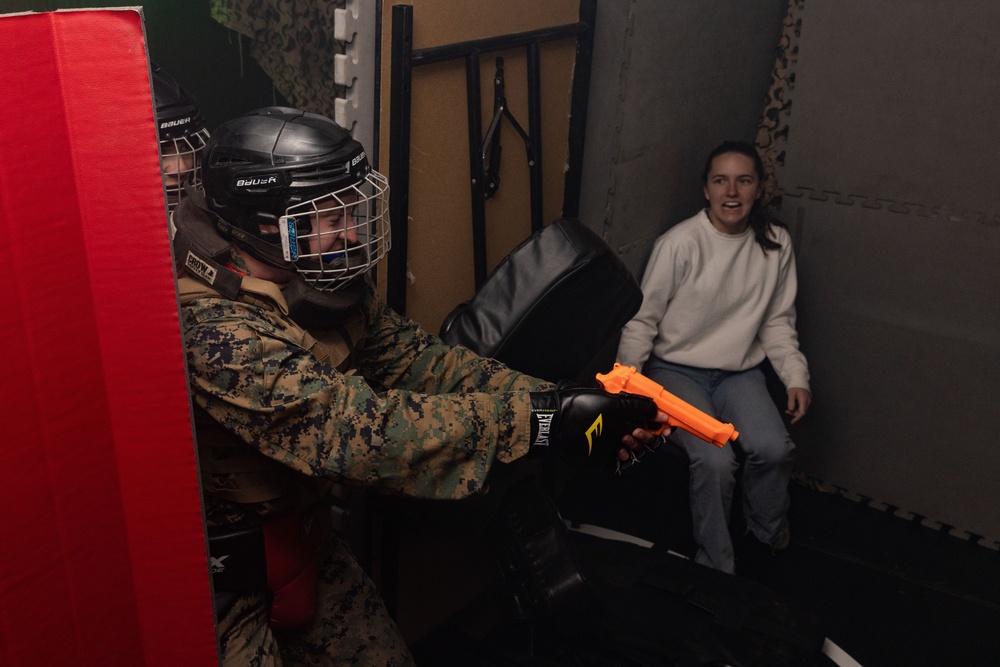 Marines take part in scenario-based training during corporals course