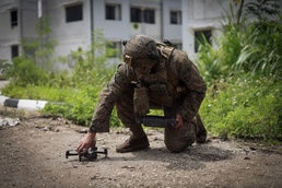 Valiant Mark 25: U.S. Marines and Singapore Guardsmen conduct a UAS operation in preparation for the FTX