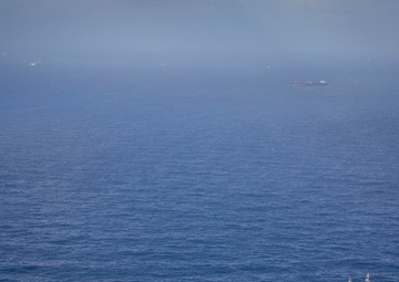 USS Normandy sails Starbroek Block off coast of Guyana