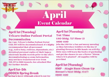 Marine Corps Air Station Iwakuni April 2025 Calendar