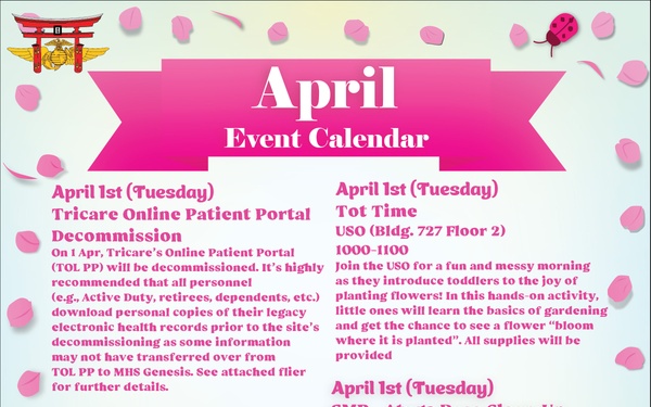 Marine Corps Air Station Iwakuni April 2025 Calendar