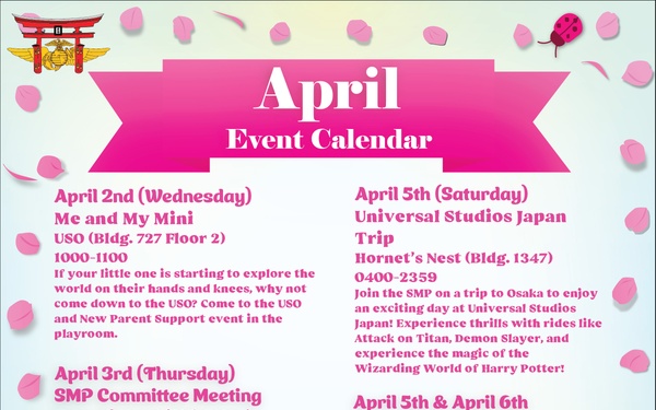 Marine Corps Air Station Iwakuni April 2025 Calendar