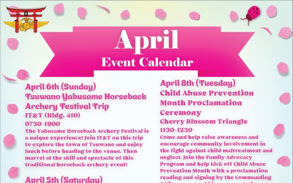 Marine Corps Air Station Iwakuni April 2025 Calendar
