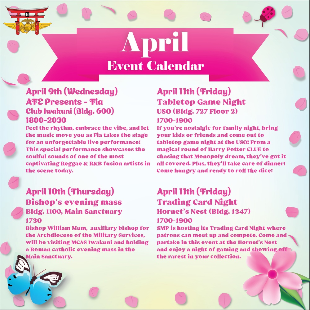 Marine Corps Air Station Iwakuni April 2025 Calendar