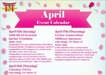 Marine Corps Air Station Iwakuni April 2025 Calendar