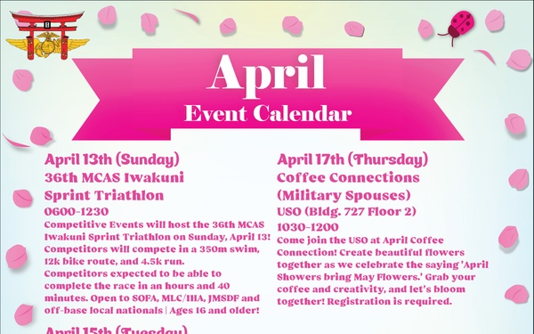 Marine Corps Air Station Iwakuni April 2025 Calendar