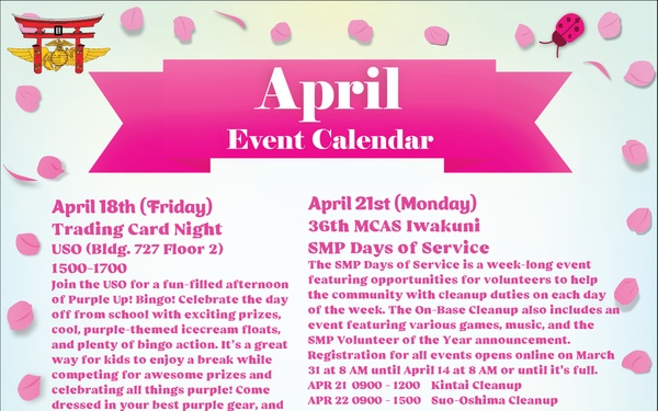 Marine Corps Air Station Iwakuni April 2025 Calendar