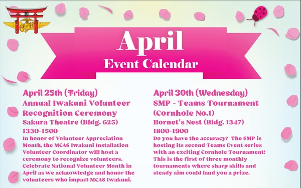 Marine Corps Air Station Iwakuni April 2025 Calendar