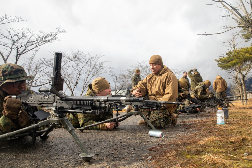 Northern Dragon 25: MCAS Iwakuni and 3rd SGX Marines finalize machine gun range preparation