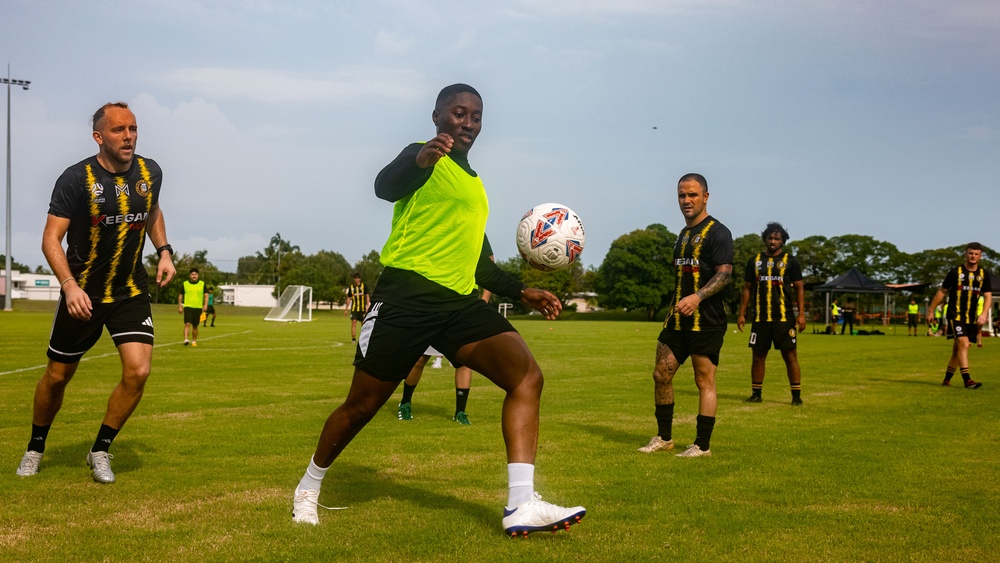 MRF-D 25.3: U.S. Marines soccer game with Mindil Aces Football Club