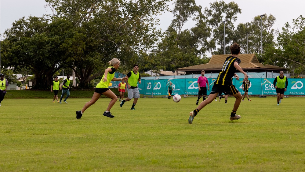 MRF-D 25.3: U.S. Marines soccer game with Mindil Aces Football Club