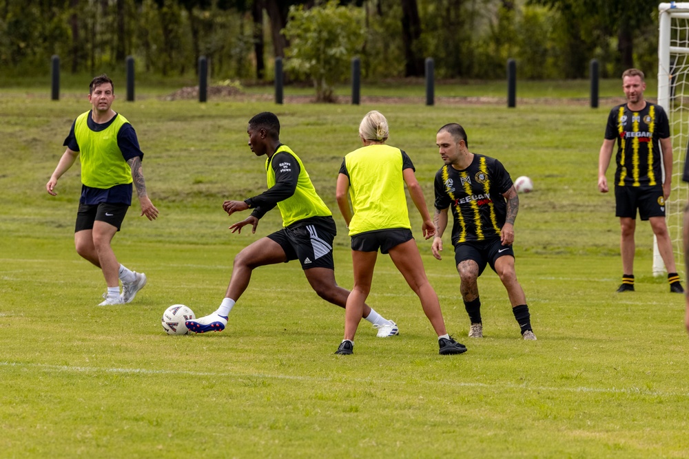 MRF-D 25.3: U.S. Marines soccer game with Mindil Aces Football Club
