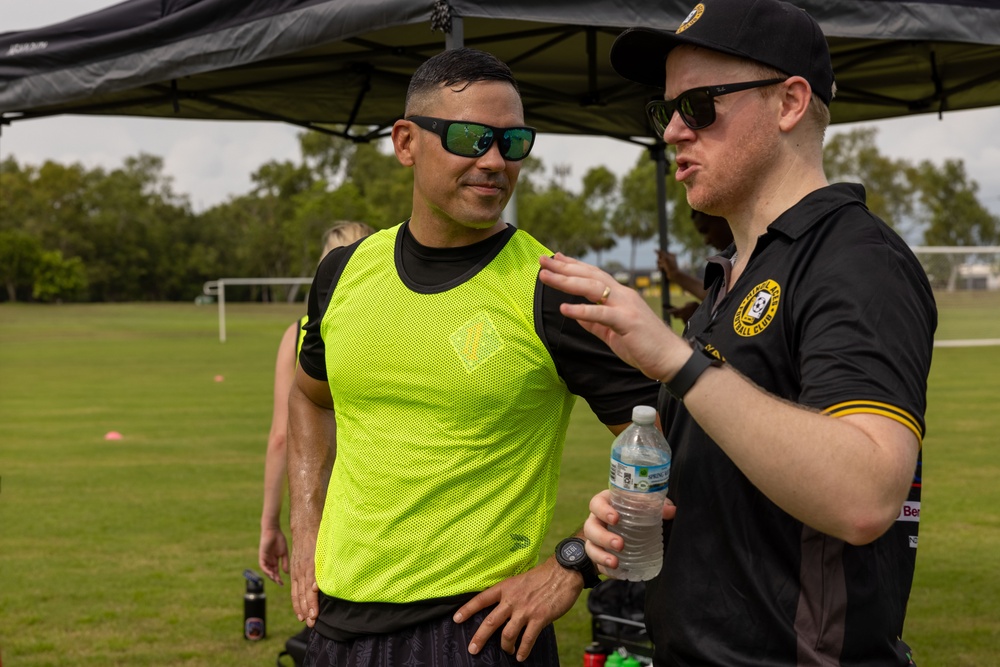 MRF-D 25.3: U.S. Marines soccer game with Mindil Aces Football Club