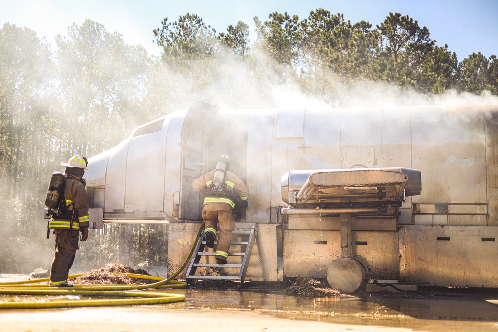 ARFF and Local Firefighters conduct Joint Training