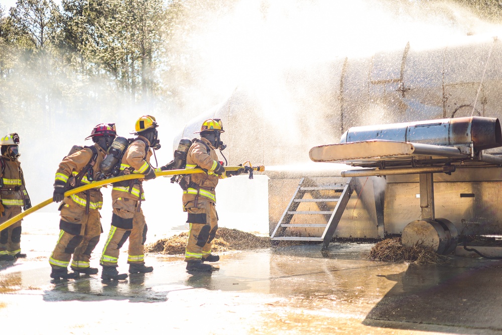 ARFF and Local Firefighters conduct Joint Training