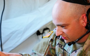 HF Misfit Army Capt. Jarod Polack works the radio