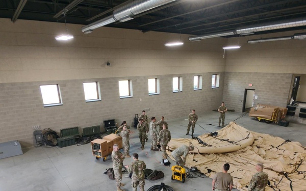 Vermont Guard Soldiers Install Airbeam Shelter