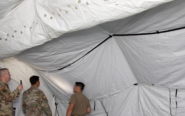 Vermont Guard Soldiers Install Airbeam Shelter