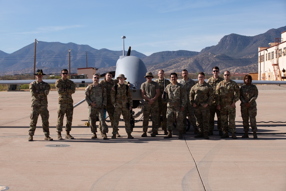 3rd CAB Soldiers prepare Gray Eagle for takeoff in Arizona