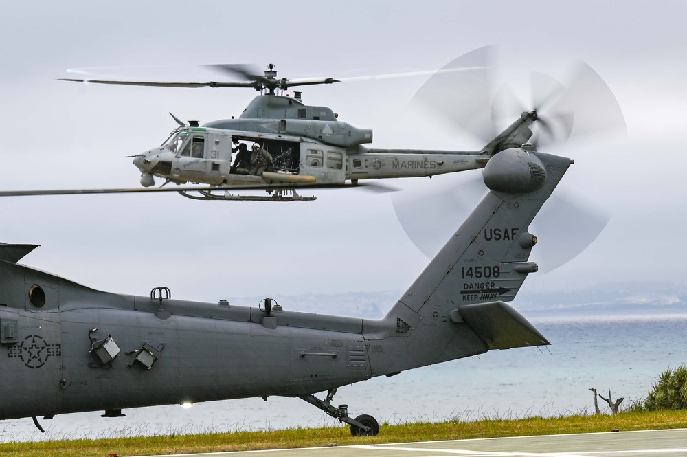 Training in three’s: 353 SOW, 33 RQS, HMLA 267