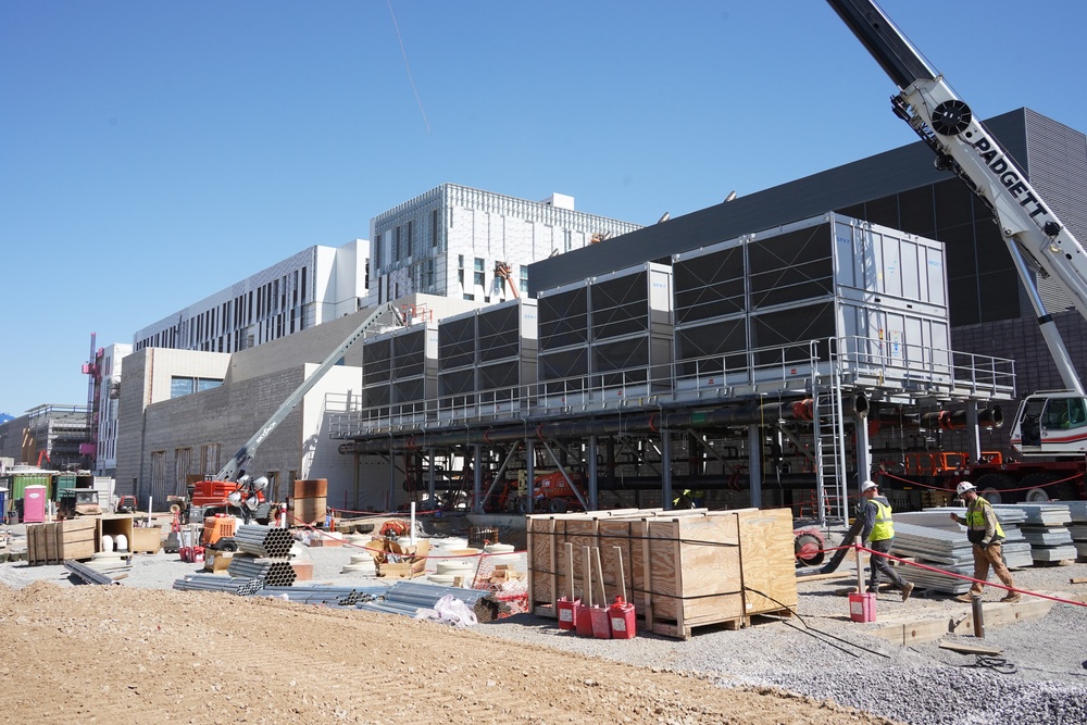 Construction work continues on the site of the Louisville VA Medical Center April 16, 2025