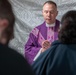 Cmdr. Ben Garrett leads Ash Wednesday services aboard the USS George Washington (CVN 73)