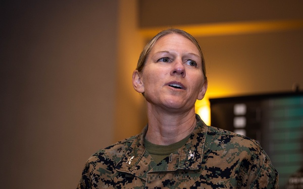 MCB Quantico base leadership and Sexual Assault Prevention and Response personnel sign SAAPM proclamation.