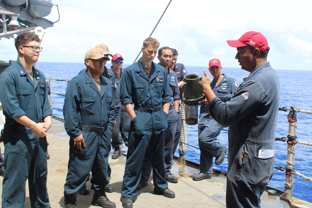 Rescue and assistance training on USS Shiloh
