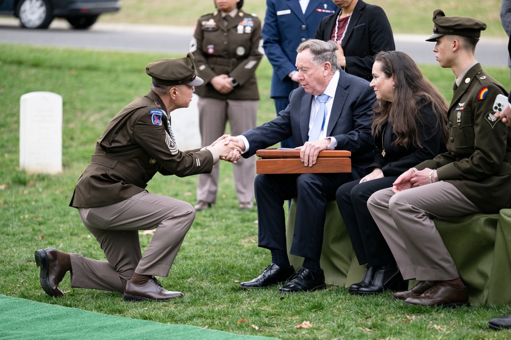 Military Funeral Honors with Funeral Escort are Conducted for U.S. Air Force Capt. Julius Fluhr, Jr. in Section 37