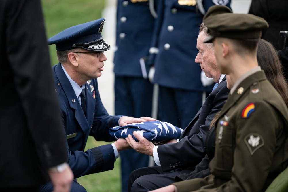 Military Funeral Honors with Funeral Escort are Conducted for U.S. Air Force Capt. Julius Fluhr, Jr. in Section 37