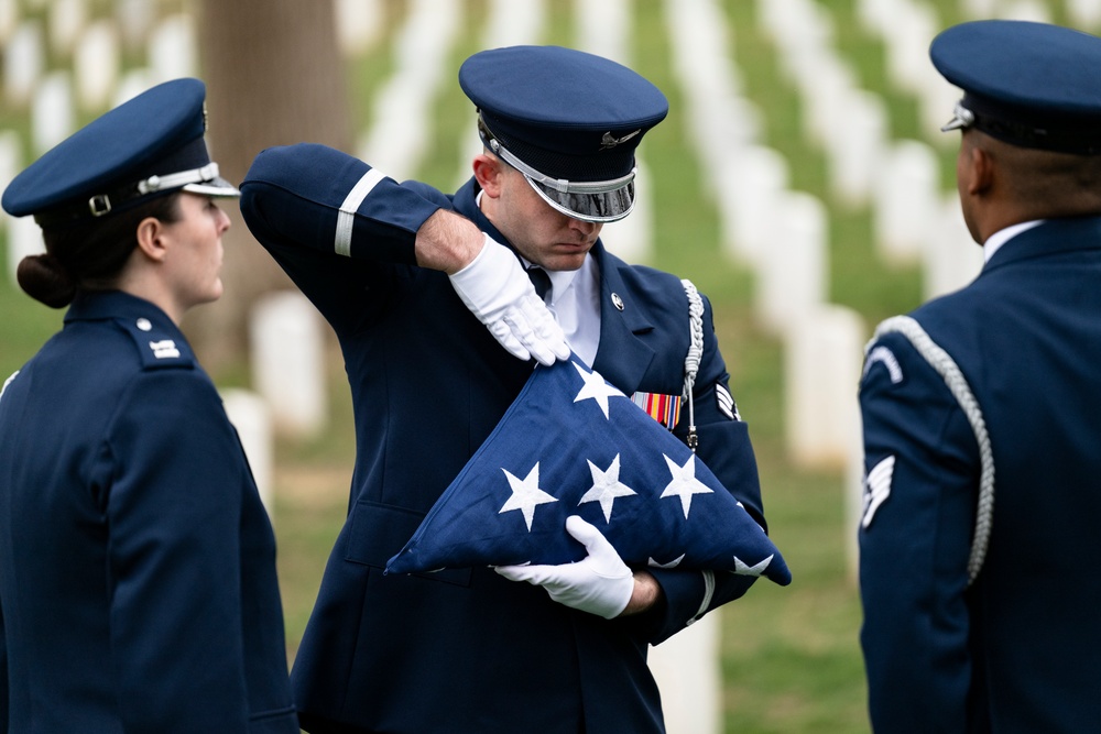 Military Funeral Honors with Funeral Escort are Conducted for U.S. Air Force Capt. Julius Fluhr, Jr. in Section 37