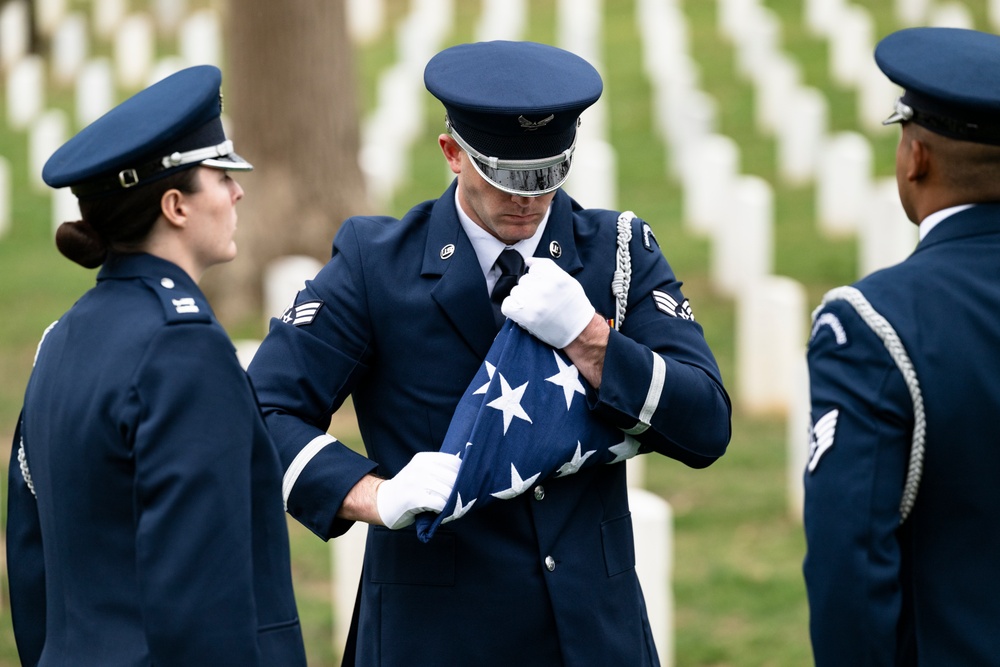 Military Funeral Honors with Funeral Escort are Conducted for U.S. Air Force Capt. Julius Fluhr, Jr. in Section 37