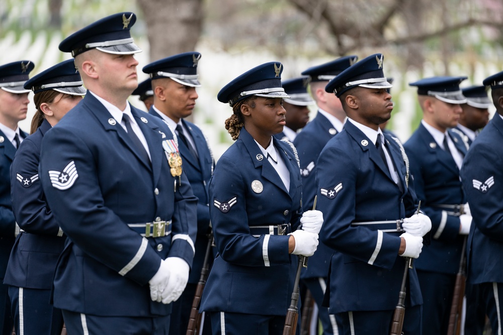 Military Funeral Honors with Funeral Escort are Conducted for U.S. Air Force Capt. Julius Fluhr, Jr. in Section 37
