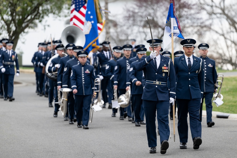Military Funeral Honors with Funeral Escort are Conducted for U.S. Air Force Capt. Julius Fluhr, Jr. in Section 37