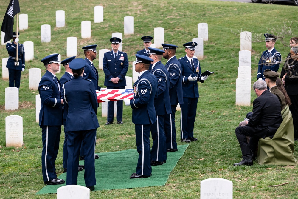 Military Funeral Honors with Funeral Escort are Conducted for U.S. Air Force Capt. Julius Fluhr, Jr. in Section 37