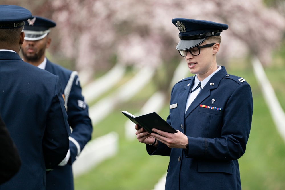 Military Funeral Honors with Funeral Escort are Conducted for U.S. Air Force Capt. Julius Fluhr, Jr. in Section 37
