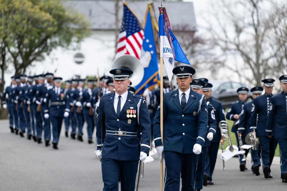 Military Funeral Honors with Funeral Escort are Conducted for U.S. Air Force Capt. Julius Fluhr, Jr. in Section 37