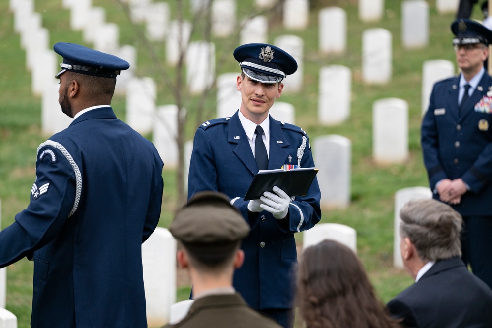 Military Funeral Honors with Funeral Escort are Conducted for U.S. Air Force Capt. Julius Fluhr, Jr. in Section 37