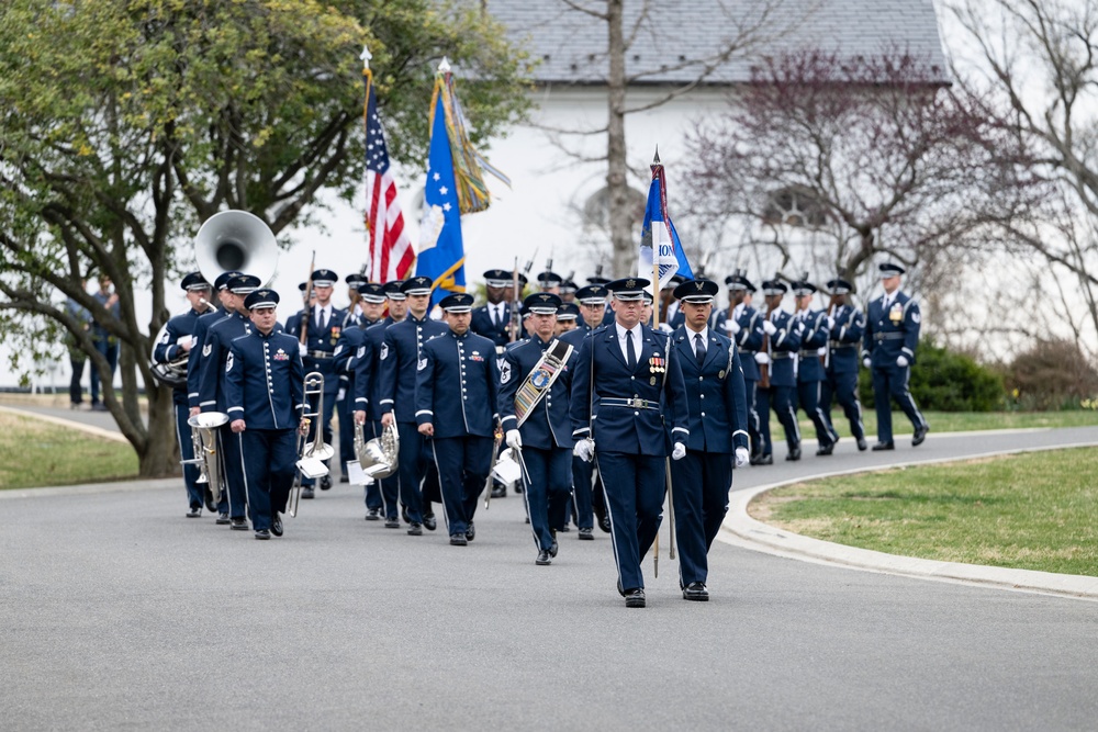 Military Funeral Honors with Funeral Escort are Conducted for U.S. Air Force Capt. Julius Fluhr, Jr. in Section 37