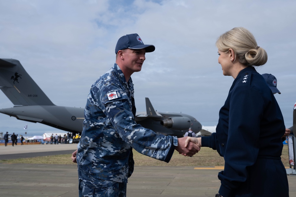 PACAF deputy commander recognizes USAF and RAAF personnel at Avalon Australian International Airshow 2025
