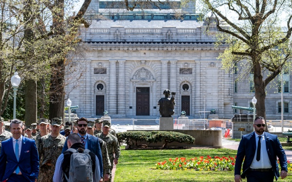 Secretary of Defense visits Naval Academy