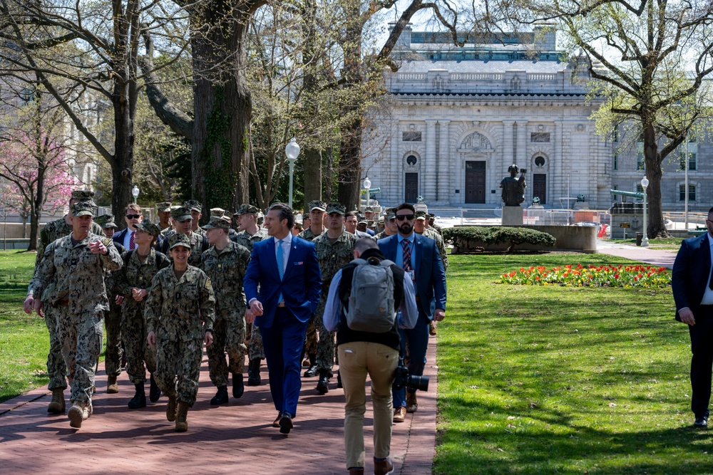 Secretary of Defense visits Naval Academy