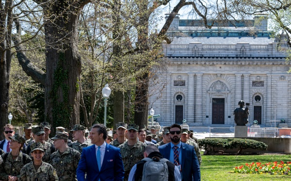 Secretary of Defense visits Naval Academy