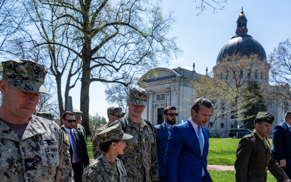 Secretary of Defense visits Naval Academy