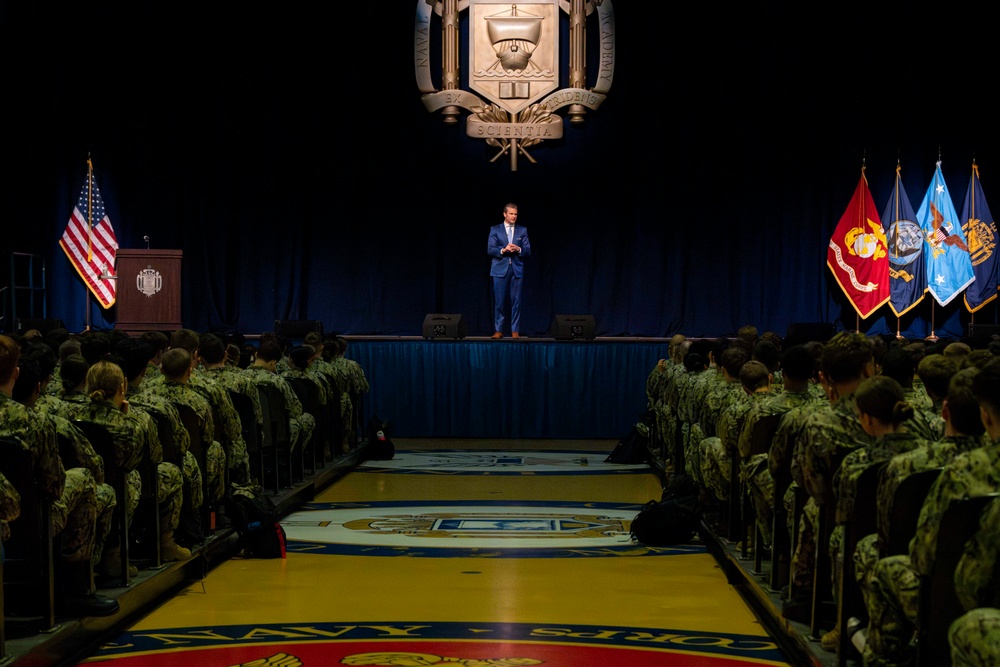 Secretary of Defense visits Naval Academy