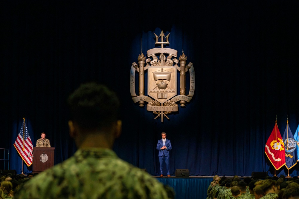 Secretary of Defense visits Naval Academy