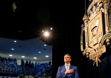 Secretary of Defense Pete Hegseth Visits U.S. Naval Academy