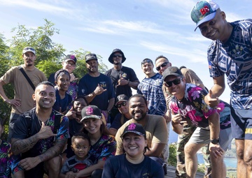 Sailors and civilians take part in Morale Hike for Chief Petty Officer's 132nd Birthday
